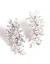 Lovisa Rhodium Diamond Simulant Floral Drop Earrings In Multi