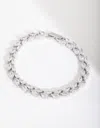 Lovisa Rhodium Diamond Simulant Petal Row Bracelet In Multi
