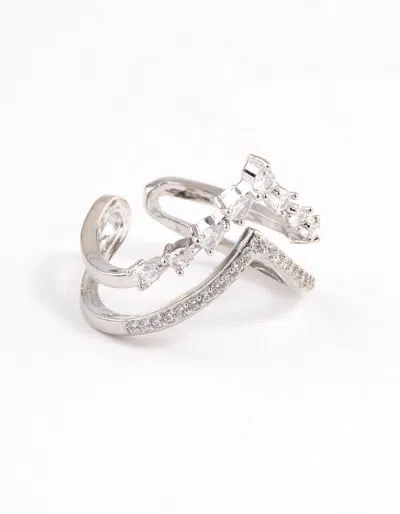 Lovisa Rhodium Elegant V Ring In Silver