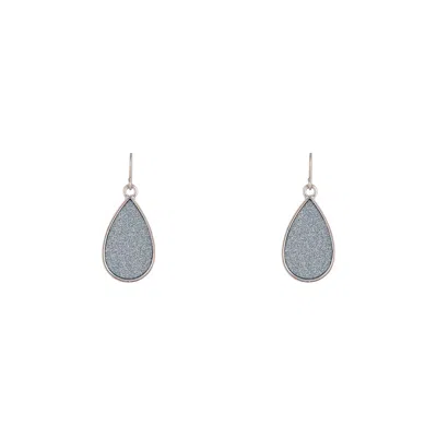 Lovisa Rhodium Glitter Teardrop Earrings In Silver