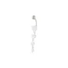 Lovisa Rhodium Gradual Heart Drop Belly Bar In Multi