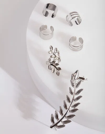 Lovisa Rhodium Leaf Ear Stack In Multi
