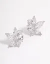 Lovisa Rhodium Lotus Stud Earrings In Silver