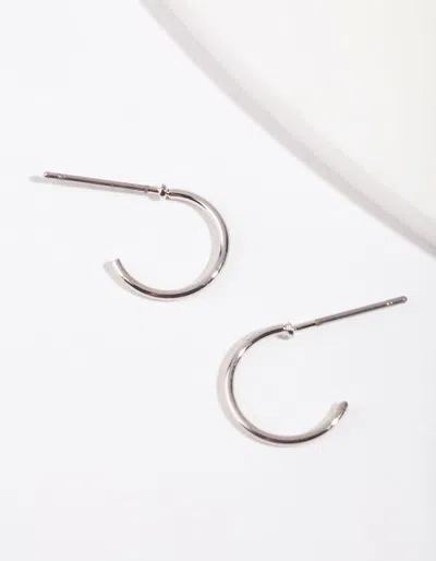 Lovisa Rhodium Mini Hoop Earrings In Silver
