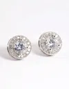 Lovisa Rhodium Pave Circle Stud Earrings In Multi