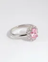 Lovisa Rhodium Pink Cubic Zirconia Oval Ring In Silver