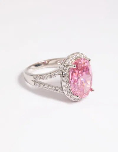 Lovisa Rhodium Pink Cubic Zirconia Ring