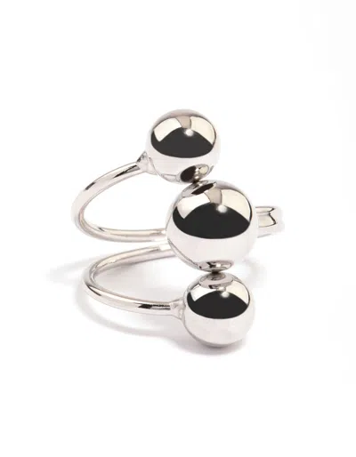 Lovisa Rhodium Plated Ball Ring In Silver