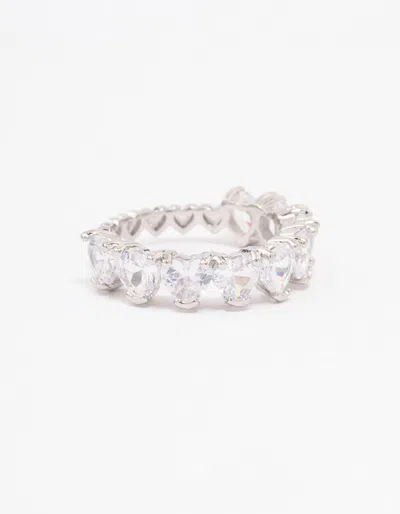 Lovisa Rhodium Round Halo Cubic Zirconia Band Ring In Purple