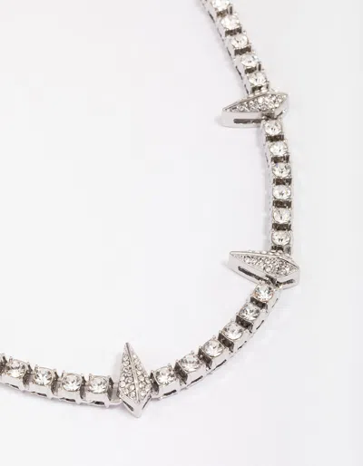 Lovisa Rhodium Spark Short Necklace In Transparent