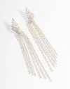 Lovisa Rhodium Statement Strand Twist Drop Earrings In Multi