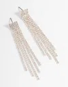 Lovisa Rhodium Straight Five Strand Drop Earrings In Multi