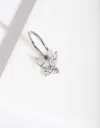 Lovisa Rhodium Surgical Steel Cubic Zirconia Butterfly Clicker Earring In Multi