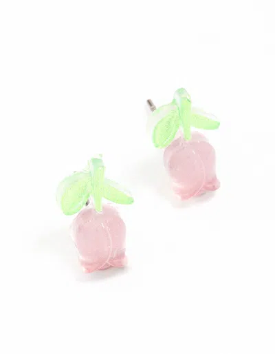 Lovisa Rose Enamel Stud Earrings In Green