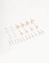 Lovisa Rose Gold Basic Stud Earring 12-pack In Gold
