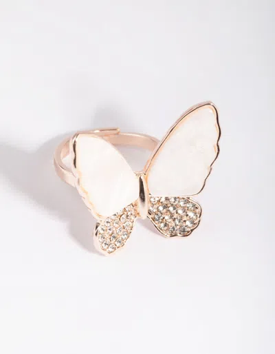 Lovisa Rose Gold Butterfly Ring In Multi