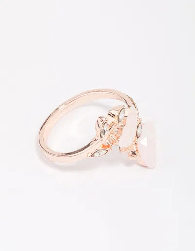 Lovisa Rose Gold Butterfly Wrap Ring In Transparent