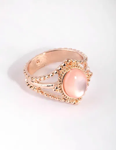 Lovisa Rose Gold Cats Eye Ring In Pink