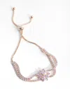 Lovisa Rose Gold Cubic Zirconia Cupchain Flower Toggle Bracelet In Multi