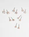 Lovisa Rose Gold Cubic Zirconia Earring Pack In Multi