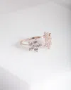 Lovisa Rose Gold Cubic Zirconia Flower Ring In Silver
