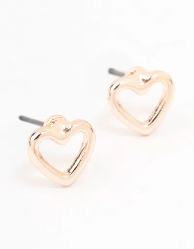Lovisa Rose Gold Cut Out Heart Stud Earrings