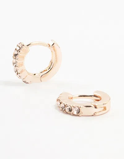 Lovisa Rose Gold Czech Crystal Huggie Earrings