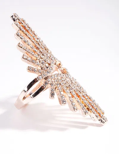 Lovisa Rose Gold Diamante Burst Ring In Multi