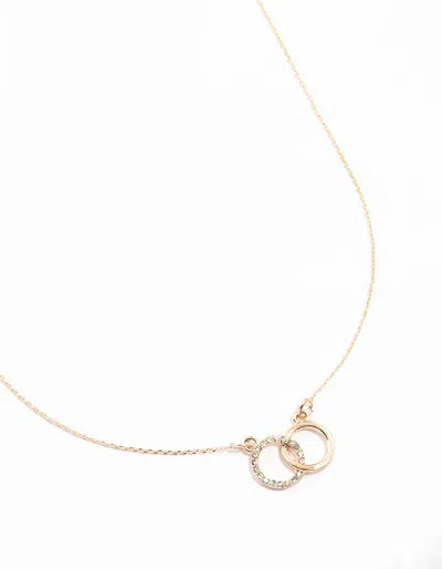 Lovisa Rose Gold Diamante Double Circle Link Necklace
