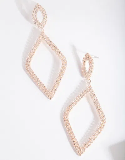 Lovisa Rose Gold Diamante Earrings In Multi