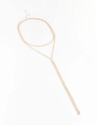 Lovisa Rose Gold Diamante Lariat Necklace