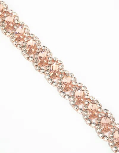 Lovisa Rose Gold Diamante Link Bracelet In Multi