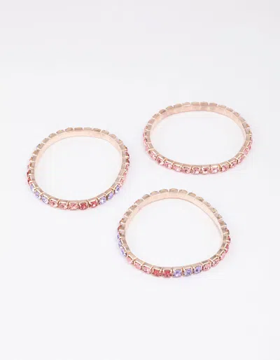 Lovisa Rose Gold Diamante Stretch Bracelet 3-pack