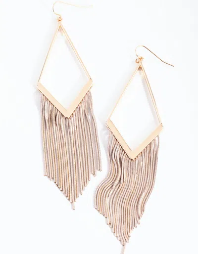 Lovisa Rose Gold Diamond Snakechain Earrings In Multi