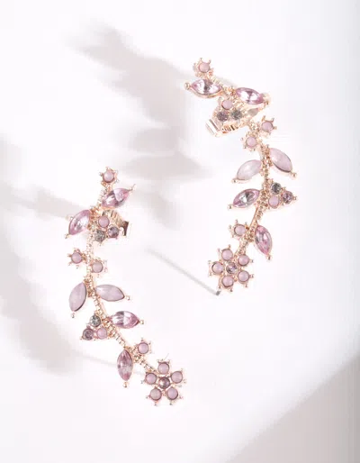 Lovisa Rose Gold Floral Cuff Earrings In Multi
