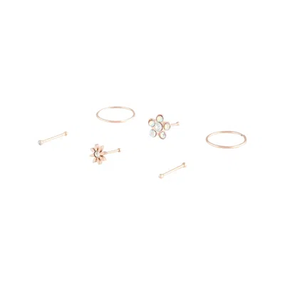 Lovisa Rose Gold Flower Stud Nose 6 Pack In Multi