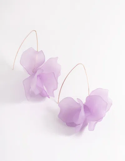 Lovisa Rose Gold Frosted Flower Drop Earrings In Multi