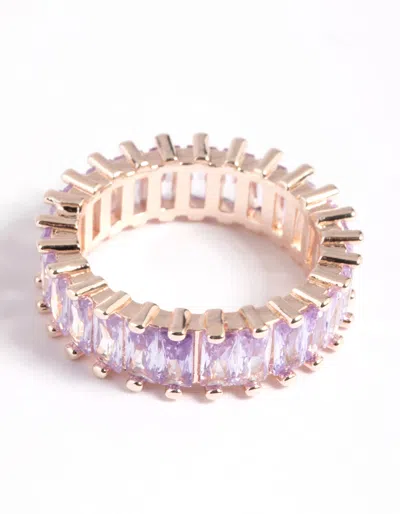 Lovisa Rose Gold Lilac Cubic Zirconia Ring In Purple