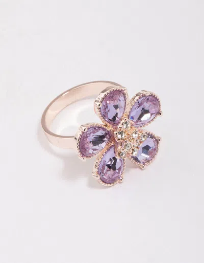 Lovisa Rose Gold Lilac Flower Petal Ring In Purple