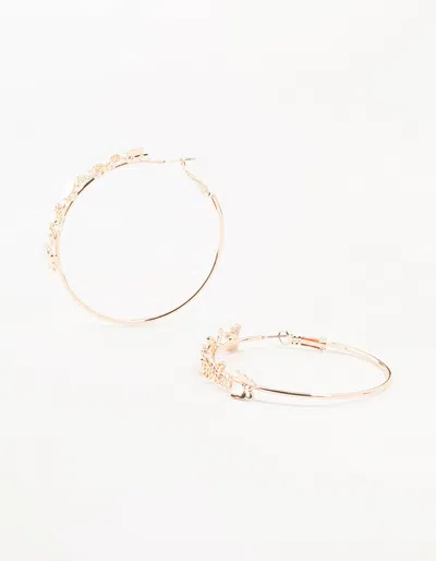 Lovisa Rose Gold Mini Butterfly Hoop Earrings