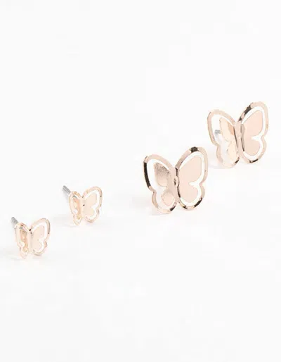 Lovisa Rose Gold Multiple Butterfly Stud Earrings