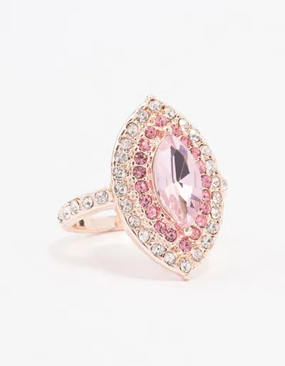 Lovisa Rose Gold Opulent Marquise Ring In Pink