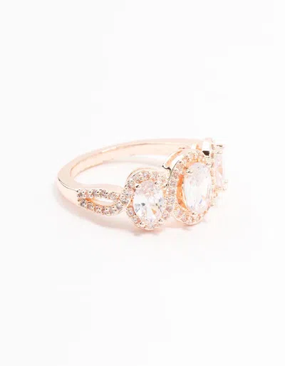 Lovisa Rose Gold Oval Trio Cubic Zirconia Ring