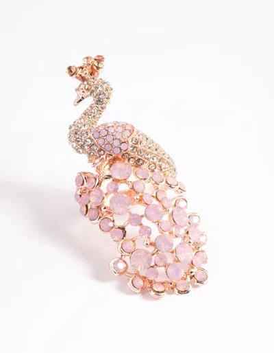 Lovisa Rose Gold Peacock Statement Ring In Multi