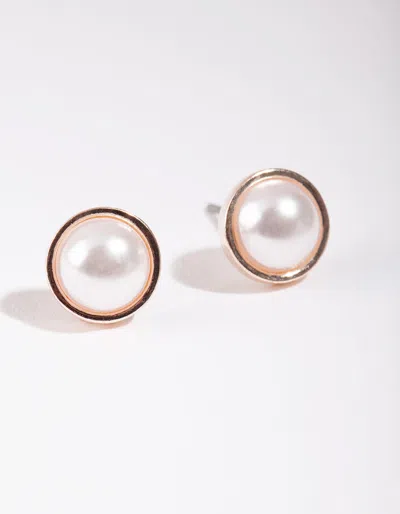 Lovisa Rose Gold Pearl Casting Stud Earrings