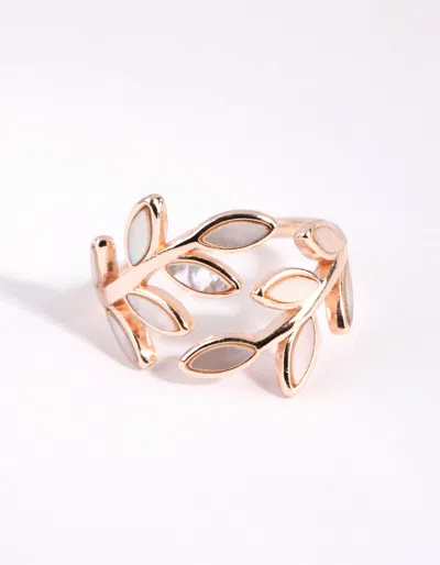 Lovisa Rose Gold Pink Enamel Butterfly Ring In Silver