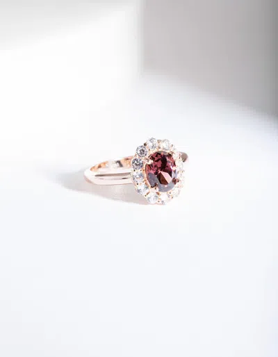 Lovisa Rose Gold Pink Stone Engagement Ring In Multi