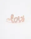 Lovisa Rose Gold Plated Love Script Ring In Red