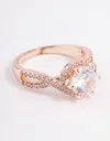 Lovisa Rose Gold Round Infinity Halo Ring In Multi
