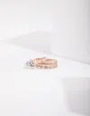 Lovisa Rose Gold Round Stone Triple Band Ring In Multi